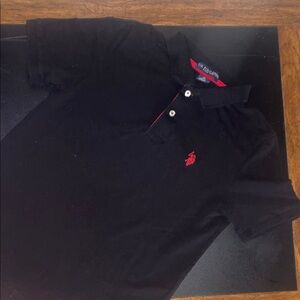 U.S. Polo Assn. Black Polo Shirt with Red Logo
